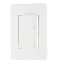 Apagador doble c/placa blanca